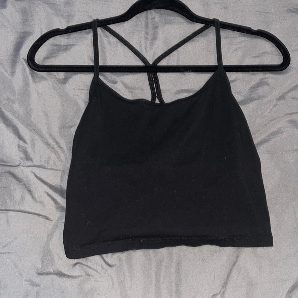 Pink/Vs Black Tanktop with built in bra. Lightly Worn